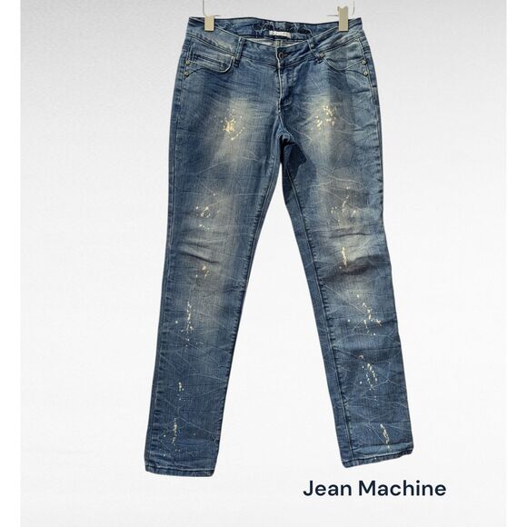 Jean Machine distressed low rise skinny denim jeans  Sz 30 - Picture 1 of 9